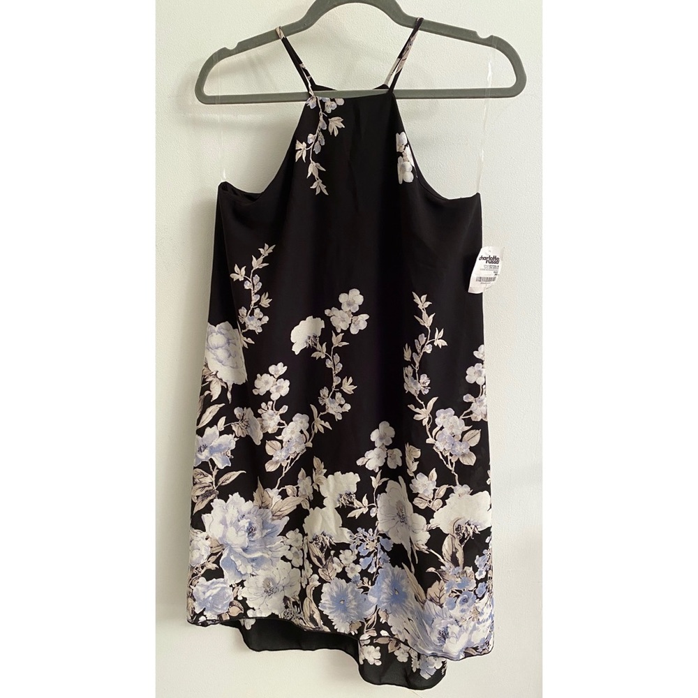 High-neck Floral Swing Dress